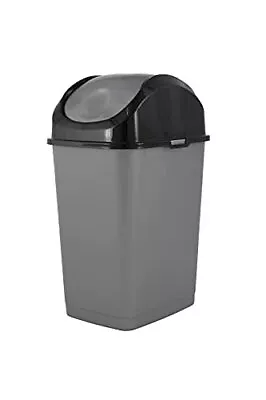 Mini Plastic Trash Can With Swing Top Lid 1.25 Gallon Compact Small Waste Bin... • $20.04