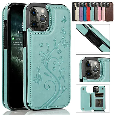 $14.77 • Buy Magnetic Leather Wallet Flip Case For IPhone 14 Pro Max 11 12 13 XS XR 8 7 Plus