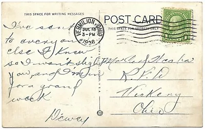 1936 Posted HOTEL LINWOOD Vermilion Ohio Vintage Postcard Cursive Writing Vtg • $9.99