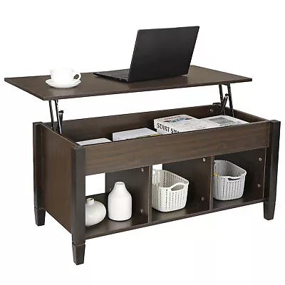 Retro Lift Top Coffee Table Hidden Storage Organizer Table Tea Table Home Decor • $74.58