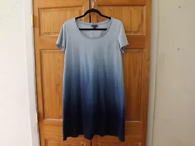 J.Jill Indigo SS Knit Dress In Shaded Blues--size PM • $10.75