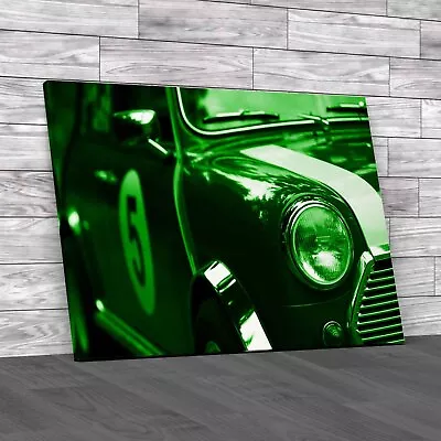 Timeless Mini Cooper Iconic Automotive Charm Green Canvas Print Large Picture • £14.95