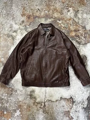 Polo Ralph Lauren Vintage Houndstooth Lined Soft Leather Jacket Large Vintage • $150