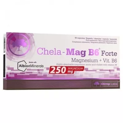 OLIMP Chela-Mag B6 Forte 60 Capsules MAGNESIUM CHELATE ALBION + VITAMIN B6 • £11.88