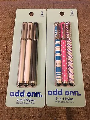 NEW 3 Pack Onn 2 In 1 Stylus Ballpoint Pen X2 BUNDLE DEAL!!! • $10.99