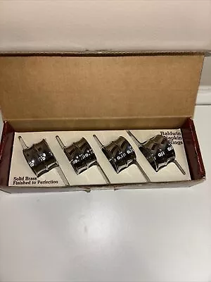 Vintage Baldwin Solid Polished Brass Napkin Rings Set Of 4 In Original Box • $14.99
