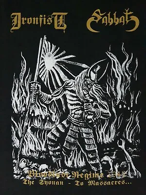 SABBAT / IRONFIST Shirt Size L Official Sodom Metalucifer Mayhem Bathory Morbid • $19