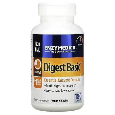 Enzymedica Digest Basic Essential Enzyme Formula 180 Capsules Casein-Free • $26.24