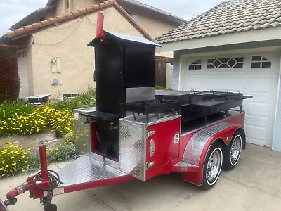 Custom Heavy Duty Bushrod Smoker/Open Pit - 14' X 6' Barbecue Trailer • $10500