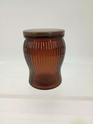 Vintage Ribbed Amber DuraGlass Pipe Tobacco Jar/ Humidor New York • $40