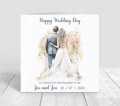 Personalised Wedding Day Card Son Daughter In Law Special Couple • £3.90