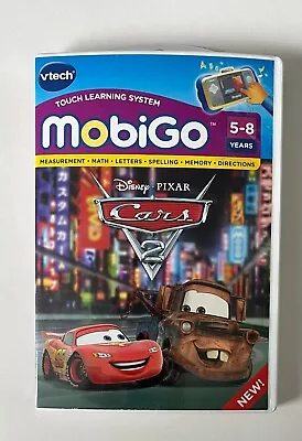 Disney Pixar Cars 2 - Learning Game Cartridge & Case - Mobigo Vtech - Ages 5 - 8 • $8.77