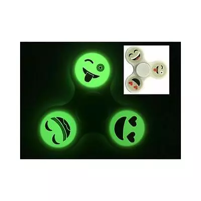 Fidget Finger Spinner Hand Focus Spin EDC Bearing Stress Toy GLOW IN DARK Emoji • £3.33