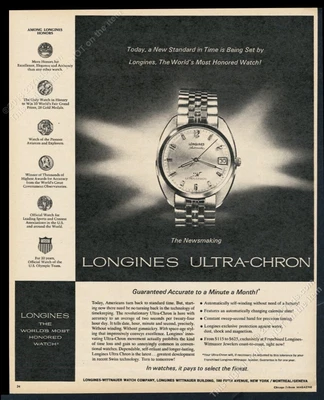 £9.66 • Buy 1968 Longines Ultrachron Ultra-Chron Watch Photo Vintage Print Ad
