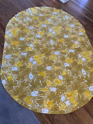 70's Vintage VERA Neumann Daffodil Floral Oval Tulip Spring Tablecloth 60x84” • $29.99