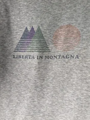 Idioma Liberta In Montagna Mens Grey Sweatshirt Size Small • £9
