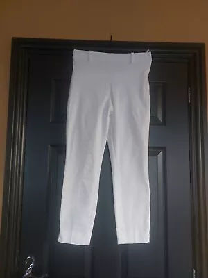 H & M Ladies White Cropped Trousers Size 8. Side Zip. Used • £7.99