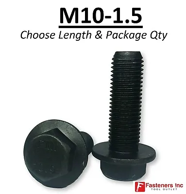 (Choose Length & Qty's) M10-1.5 Grade 10.9 Metric Flange Bolts Black Phos & Oil • $9.72