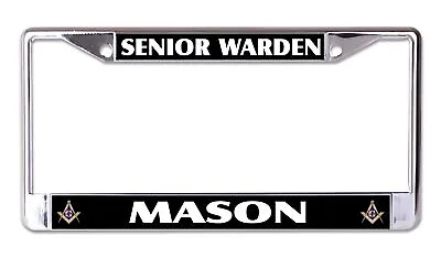 Senior Warden Mason Chrome License Plate Frame • $22.99