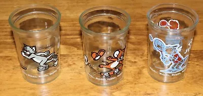 Set Of 3 - Vintage 1990-91 Welch's Jelly Jar Juice Glasses Tom & Jerry • $14.99