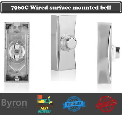 £11.49 • Buy Byron Wired Bell Push Surface Mounted Bell 7960C
