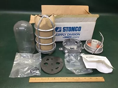 NOS Stonco Ceiling Mount Roughlyte Vaportight Metal Cage & Glass VCXL11GC • $38