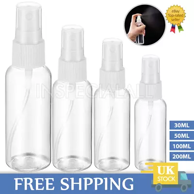 1-10PCS 30-200ML Plastic Empty Spray Refillable Bottle Travel Makeup Portable • £3.99