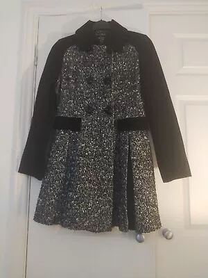 Miss Selfridge Woman's Coat - Black White - Size 12 • £4.99
