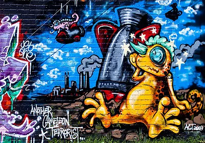 £49.50 • Buy GRAFFITI Wall Art Wall Mural Photo Wall Paper Self Adhesive Vinyl Print V1/V2/V3