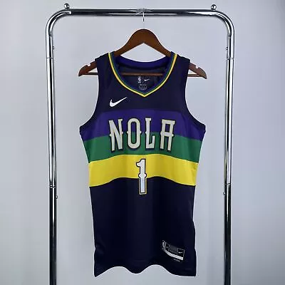 Zion Williamson #1 New Orleans Pelicans Black City NOLA Flag Jersey Men All Size • $70