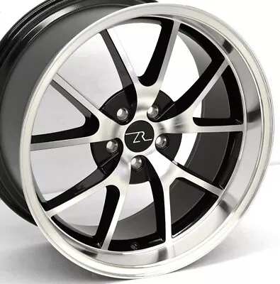 20  Black & CNC Machined FR500 Replica Wheels 20x8.5 20x10 5X114.3 Mustang 05-22 • $919