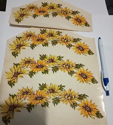 Vintage Water Transfer Ceramic Decals 4 Large Autumn Arched Flowers • $8