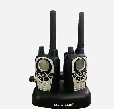 2 Midland GXT 760 X-Tra Talk 2-Way Radio Walkie Talkies Charger Base • $33.99