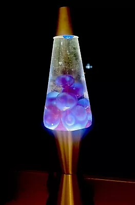 Vintage Lava Lamp Underwriters Lab Midnight Blue 1995 Metal Base 17” • $112.49