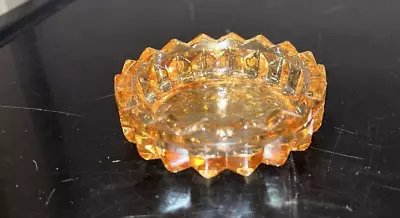 1 Vintage Iridescent Marigold 3”Carnival Glass Salt Cellar Trinket Dish U10 • $10