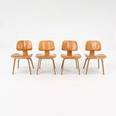 C. 1948 Set Of Four Evans Herman Miller Eames DCW Dining Chairs In Calico Ash • £4821.02