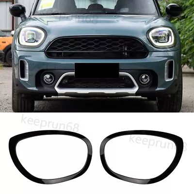 Headlight Bezel Ring Trim Gloss Black For Mini Cooper Countryman F60 2017-2021 W • $67.99