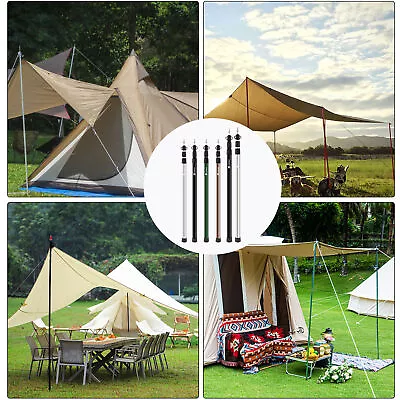 Aluminum Camping Tarp Poles Telescoping Tent Pole Adjustable 118cm-300cm • $28.61