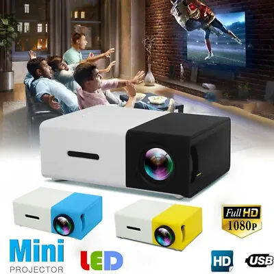 Portable Mini Pocket Projector LED 1080P FHD Home Theater Cinema USB HDMI AV SD • $67.58