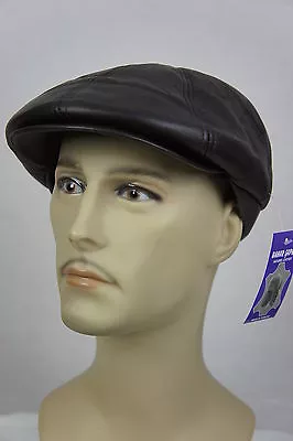 NEW 100%  LEATHER Gatsby Cap Mens Newsboy Hat Ivy Golf Driving Flat Cabbie M-3XL • $24