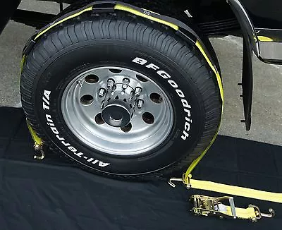 4 USA 2  9' Swivel J Hook Wheel Strap Ratchet Car Trailer Carrier Tire Tie Down • $144.99