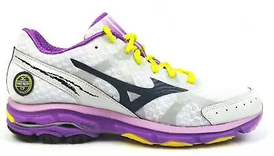 Mizuno Women's Running Shoes Wave Rider 17 Lightweight White Black Purple New • $48.26