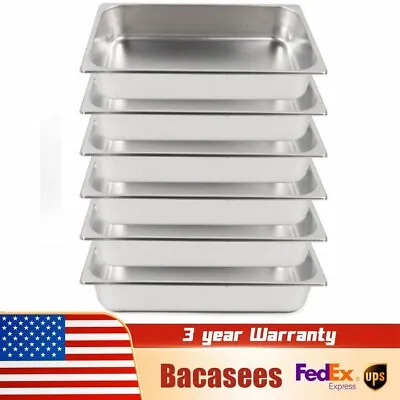 6 PACK 4  Deep Full Size Stainless Steel Steam Table Pan Hotel Buffet Food Pans • $35.16