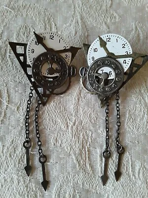 Great Vintage Clock Stud Earrings Steampunk Style W Arrows Gears Pocketwatch • $16