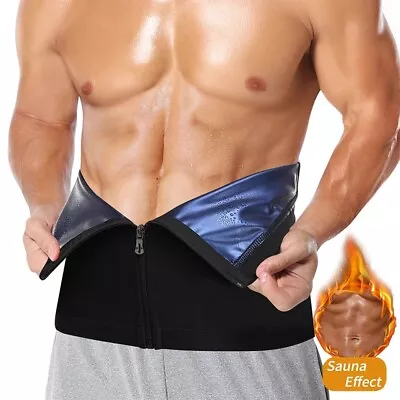 Men Waist Trainer Cincher Sweat Sauna Belt Body Shaper Tummy Control Girdle Band • $14.05