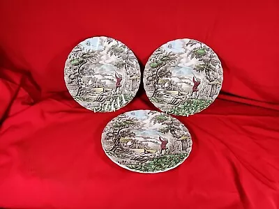 Very Rare The Hunter By Myott Vintage Side Cake Bread Plates Retro Collectable  • £24.99