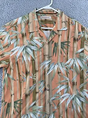 Tommy Bahama Hawaiian Shirt Silk Mens L Button Up Short Sleeve Floral Bamboo • $21.99