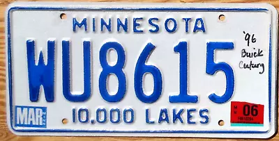 2006 Minnesota DUI “ Whiskey ” License Plate Number Tag • $9