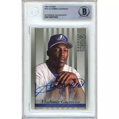 Vladimir Guerrero 1997 Studio Montreal Expos Signed Rookie Card BAS Auto Slab RC • $266.99