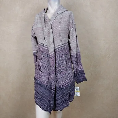 $17.98 • Buy Style & Co Sweater Cardigan Purple Ombre Long Sleeve Hooded Open NWT Women R16F4